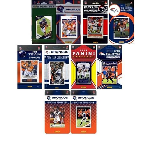 WILLIAMS & SON SAW & SUPPLY C&I Collectables BRONCOS1018TS NFL Denver Broncos 10 Different Licensed Trading Card Team Sets BRONCOS1018TS